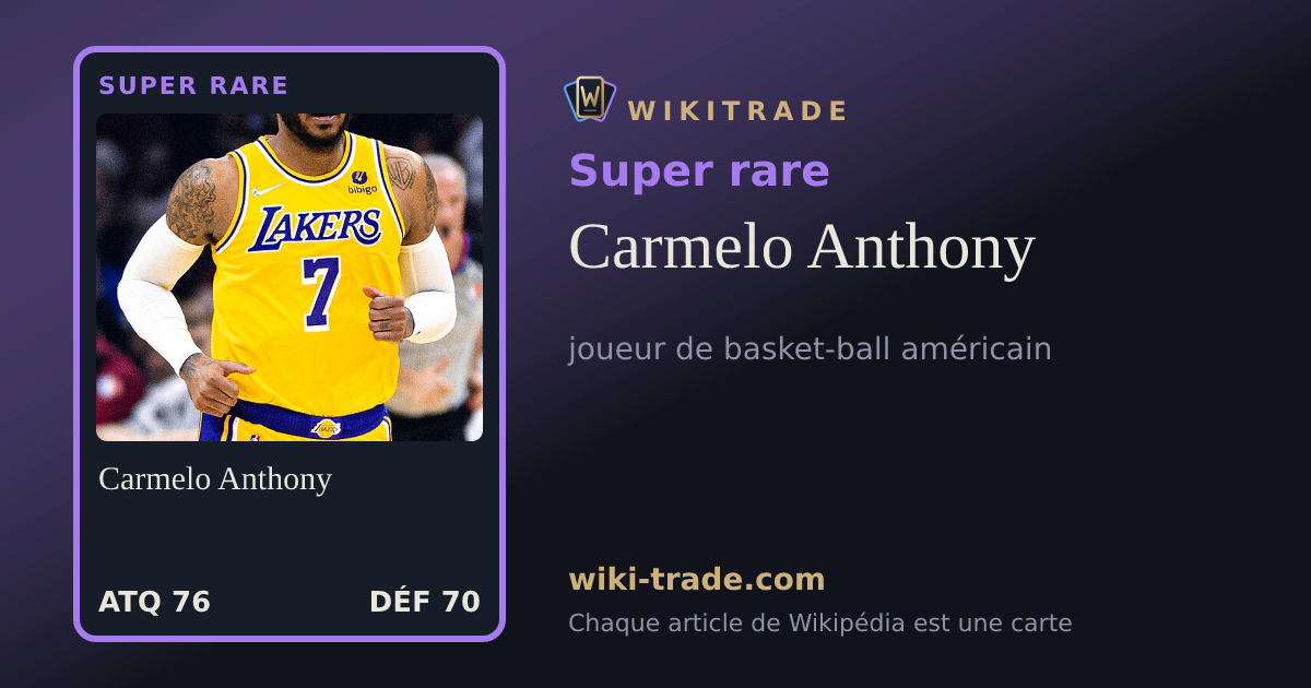 Carmelo Anthony — carte Super rare