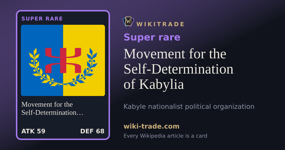 Movement for the Self-Determination of Kabylia — Super rare card