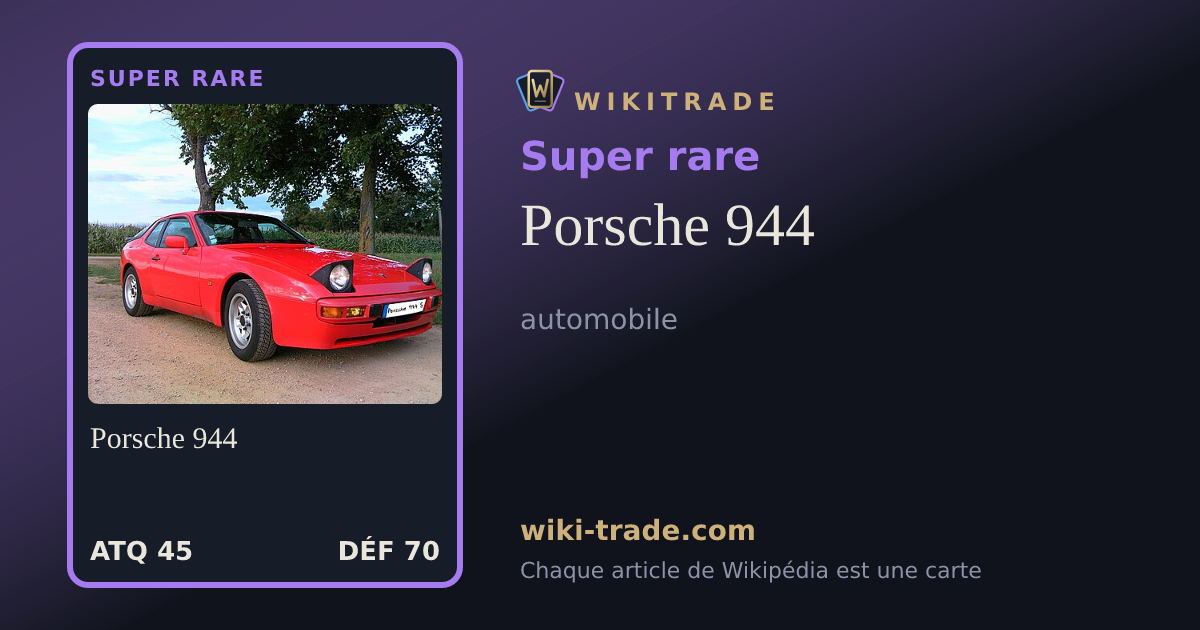 Porsche 944 — carte Super rare