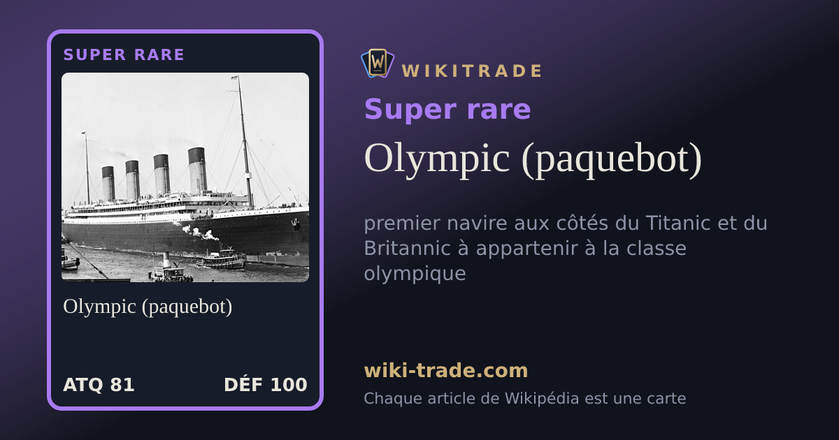Olympic (paquebot) — carte Super rare