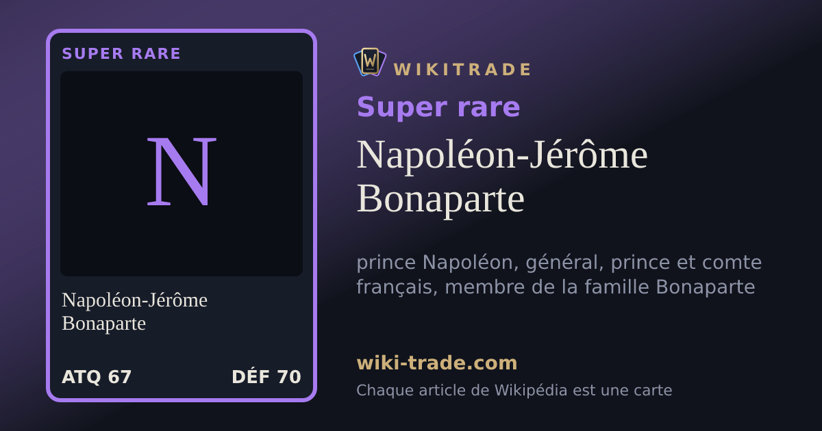 Napoléon-Jérôme Bonaparte — carte Super rare