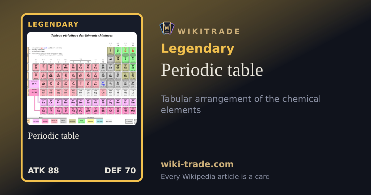 Periodic table — Legendary card