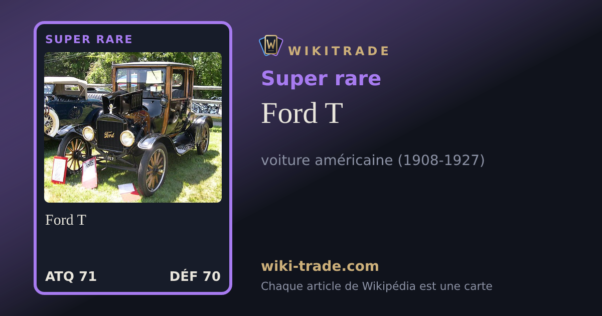 Ford T — carte Super rare