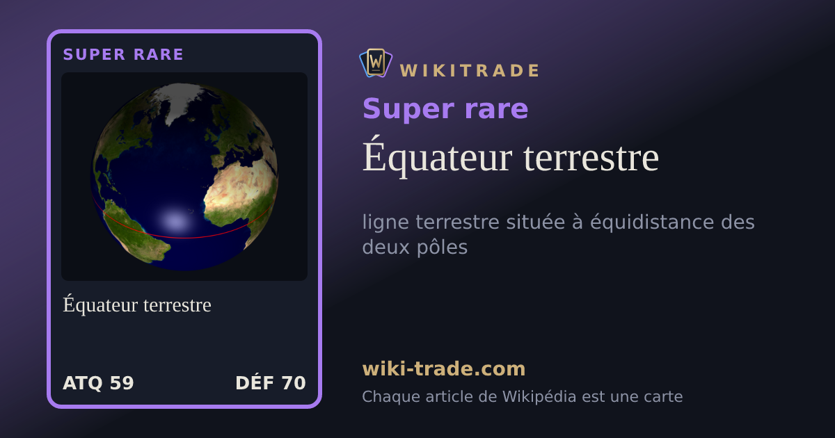 Équateur terrestre — carte Super rare