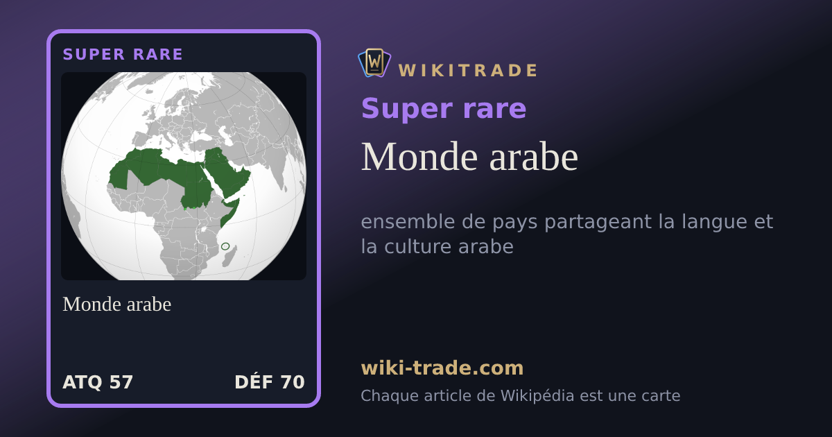Monde arabe — carte Super rare