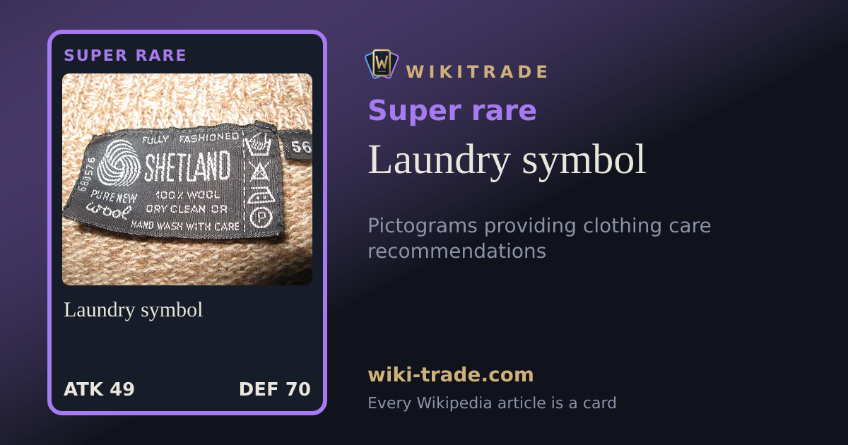 Laundry symbol — Super rare card