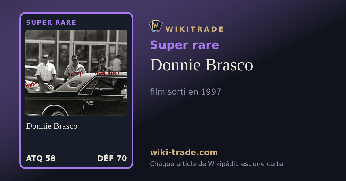Donnie Brasco — carte Super rare