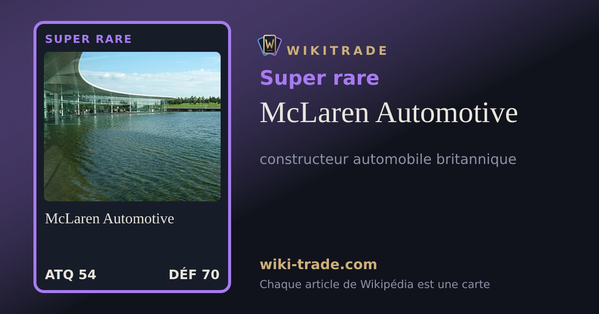 McLaren Automotive — carte Super rare