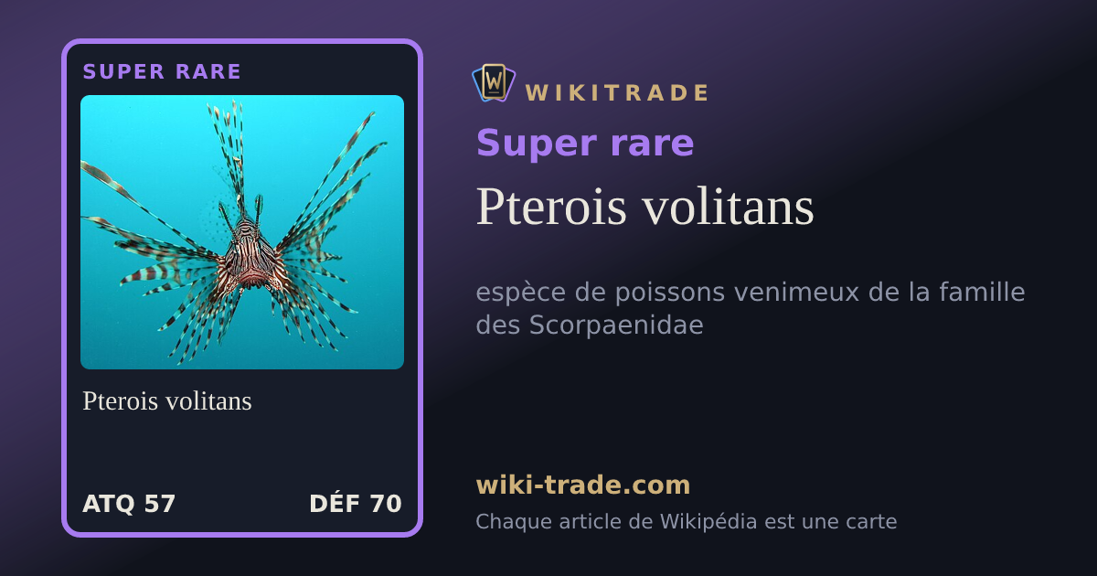 Pterois volitans — carte Super rare
