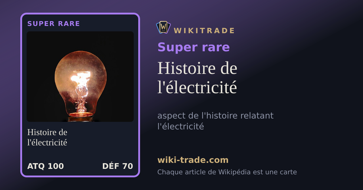 Histoire de l'électricité — carte Super rare