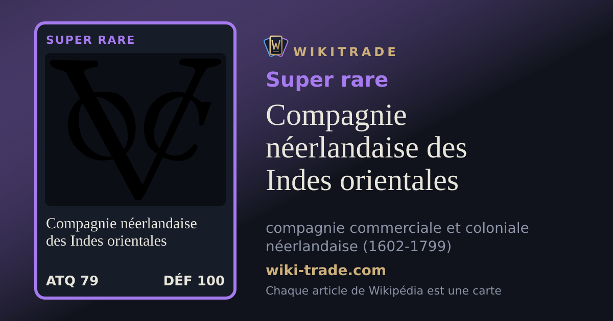 Compagnie néerlandaise des Indes orientales — carte Super rare