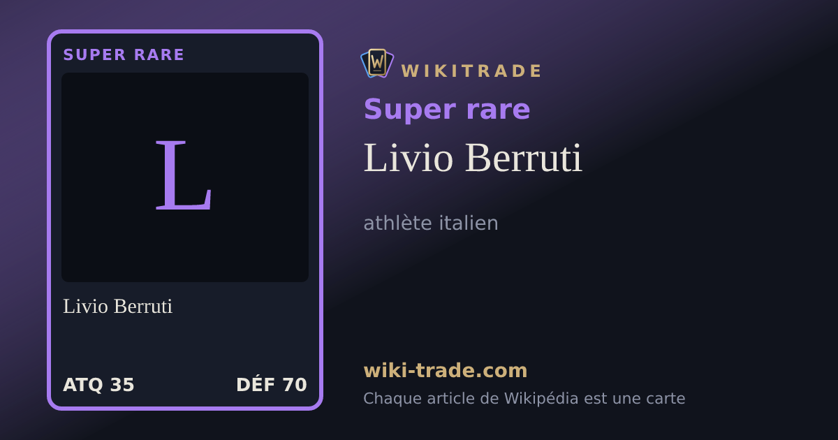 Livio Berruti — carte Super rare