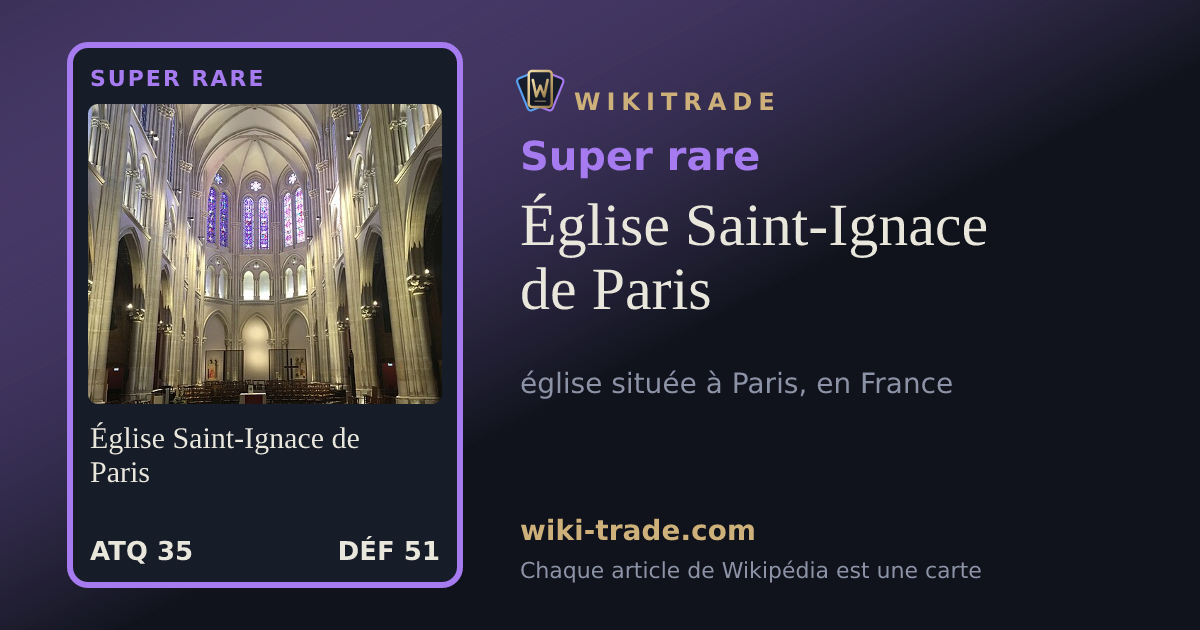 Église Saint-Ignace de Paris — carte Super rare