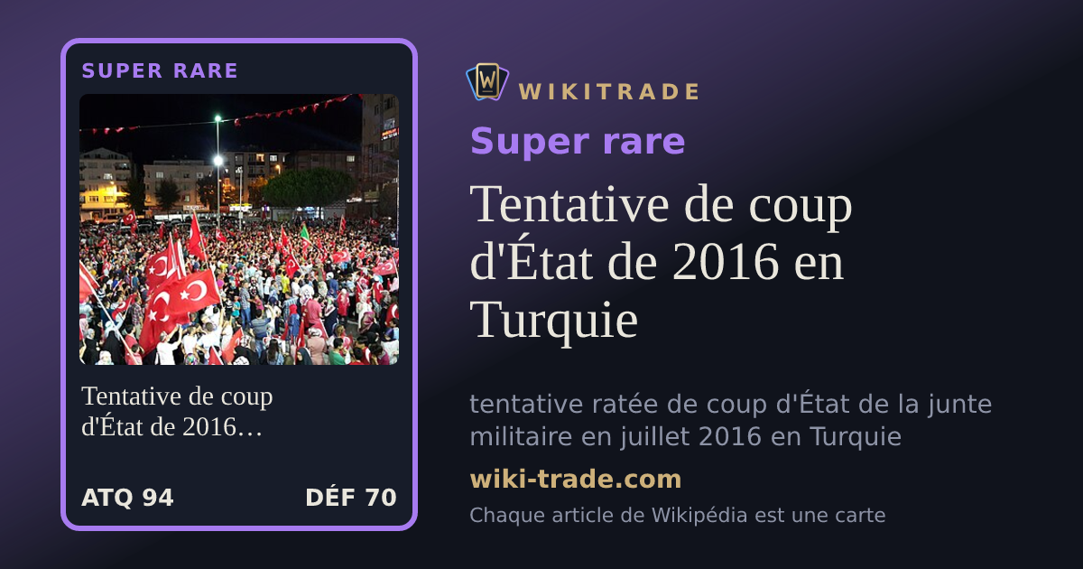 Tentative de coup d'État de 2016 en Turquie — carte Super rare