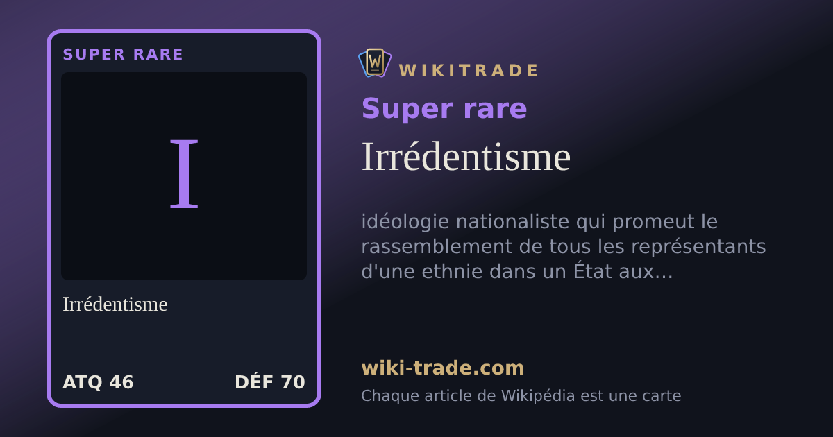Irrédentisme — carte Super rare