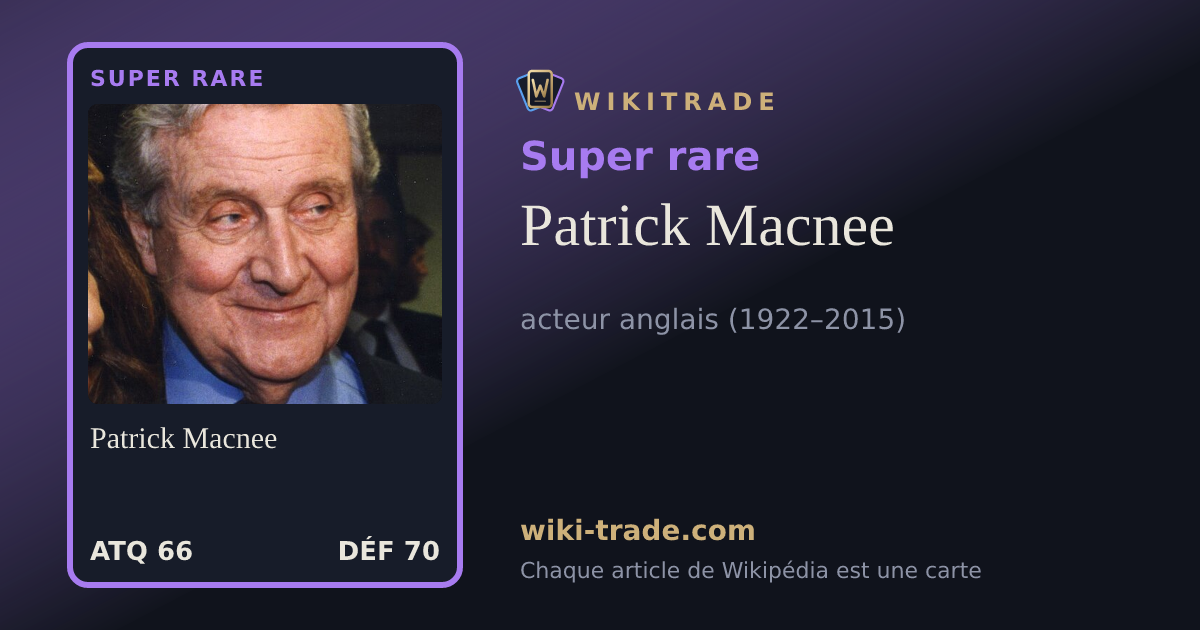 Patrick Macnee — carte Super rare