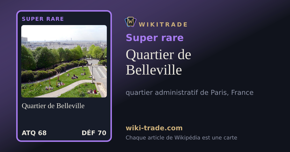 Quartier de Belleville — carte Super rare