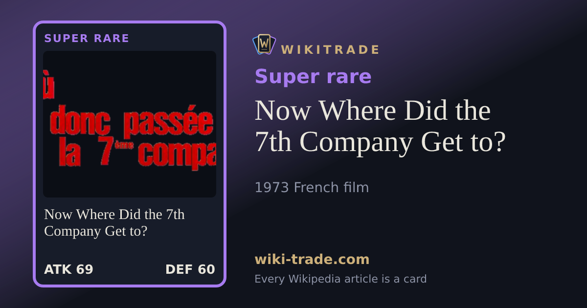 Now Where Did the 7th Company Get to? — Super rare card