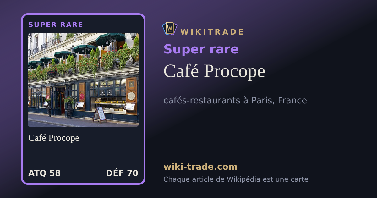 Café Procope — carte Super rare