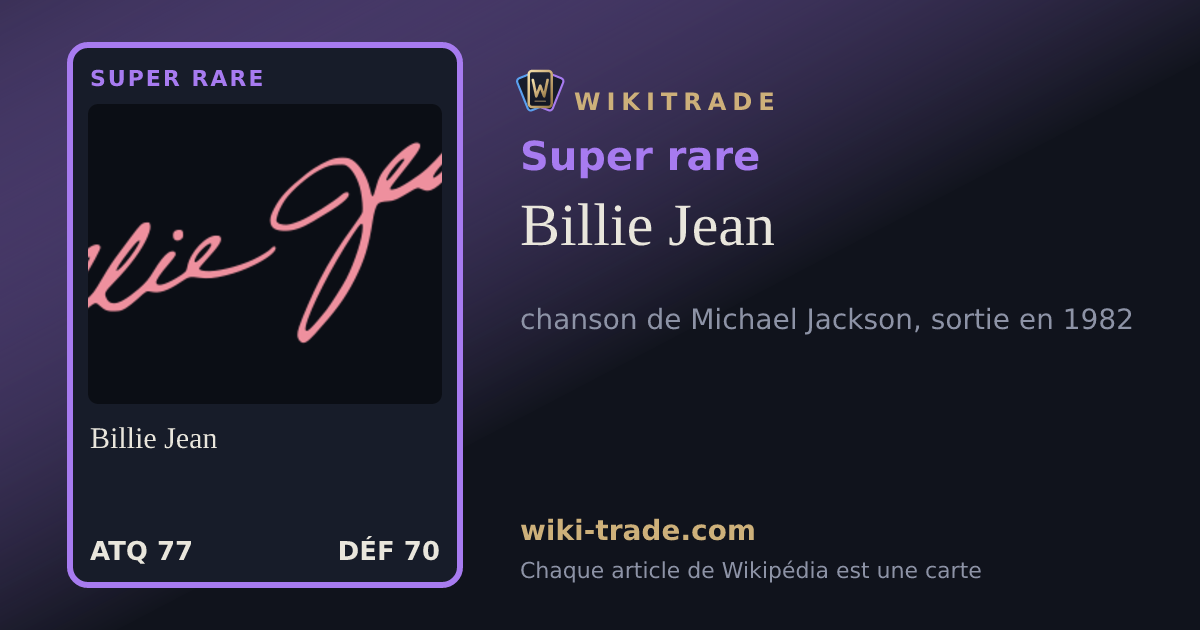 Billie Jean — carte Super rare