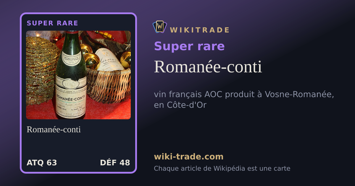 Romanée-conti — carte Super rare