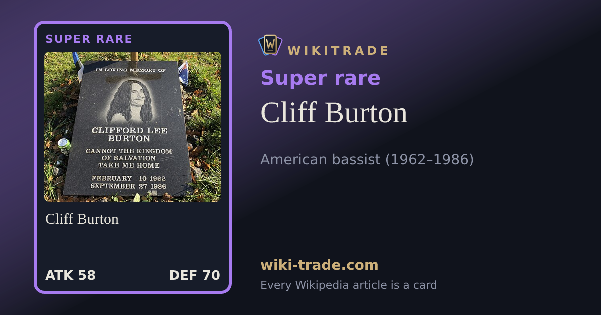 Cliff Burton — Super rare card