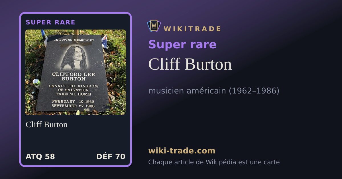 Cliff Burton — carte Super rare