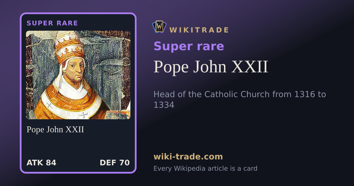 Pope John XXII — Super rare card