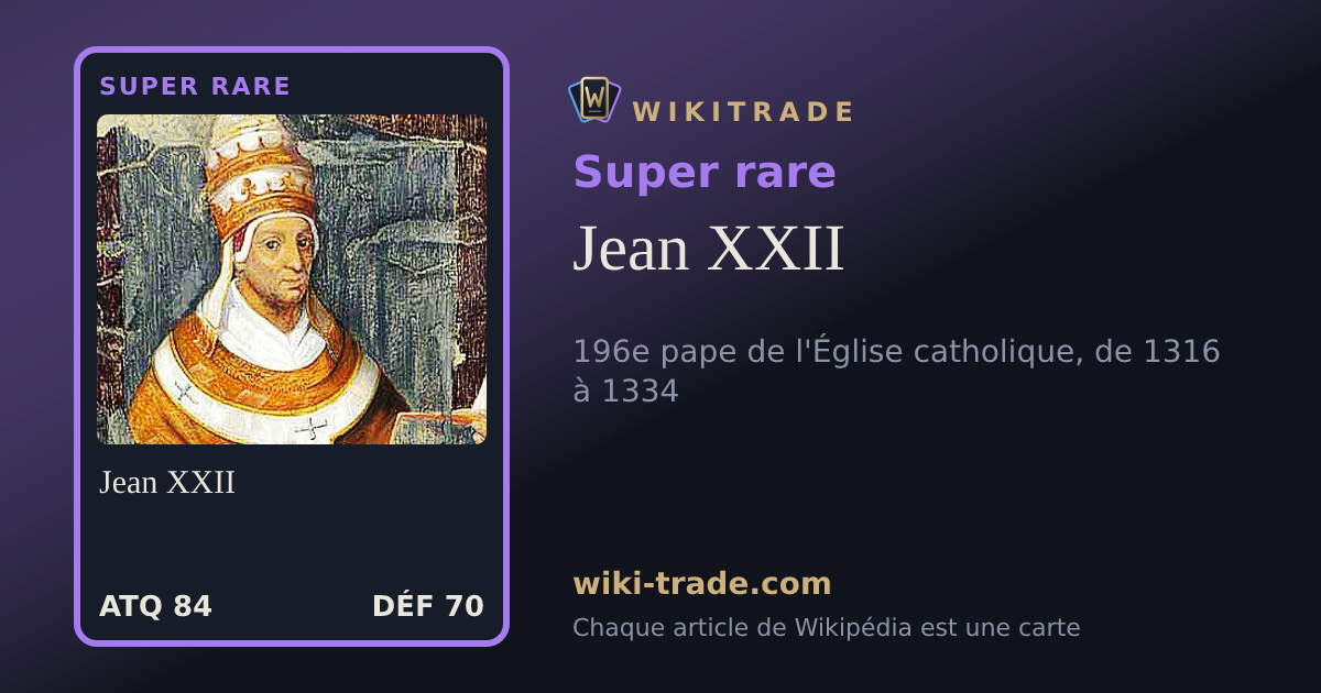 Jean XXII — carte Super rare