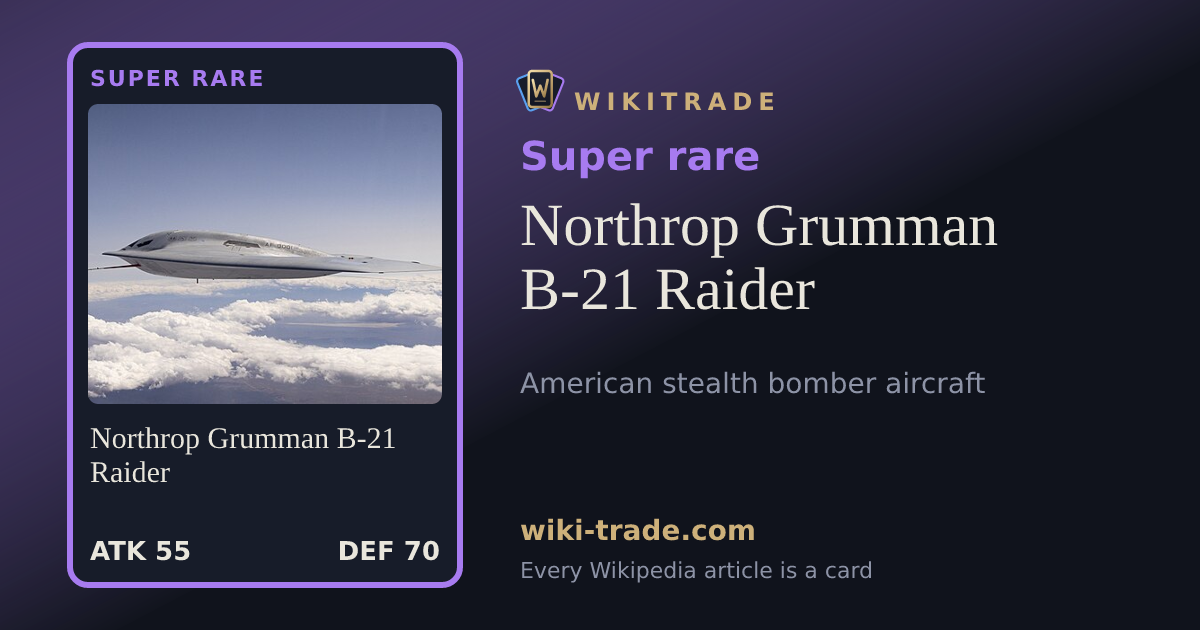 Northrop Grumman B-21 Raider — Super rare card