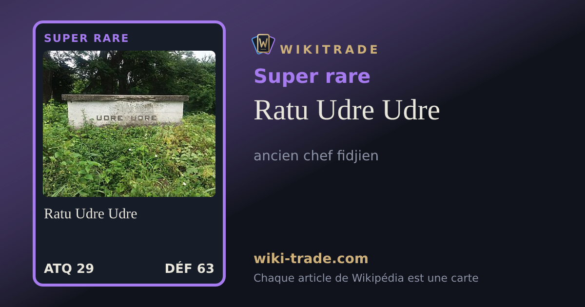 Ratu Udre Udre — carte Super rare