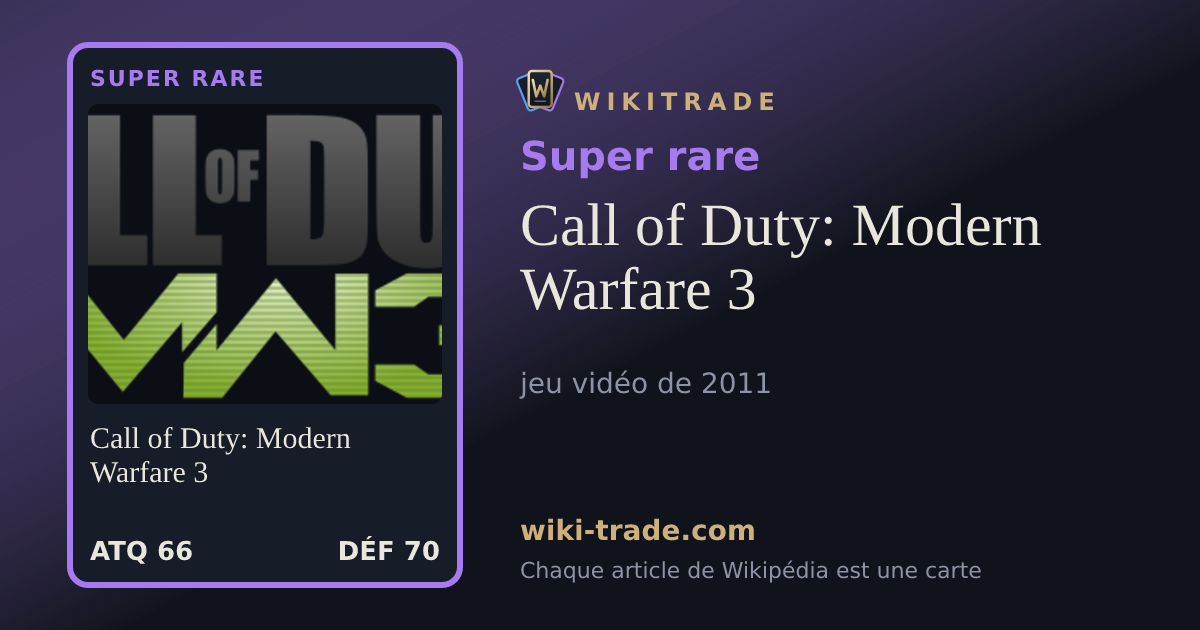 Call of Duty: Modern Warfare 3 — carte Super rare