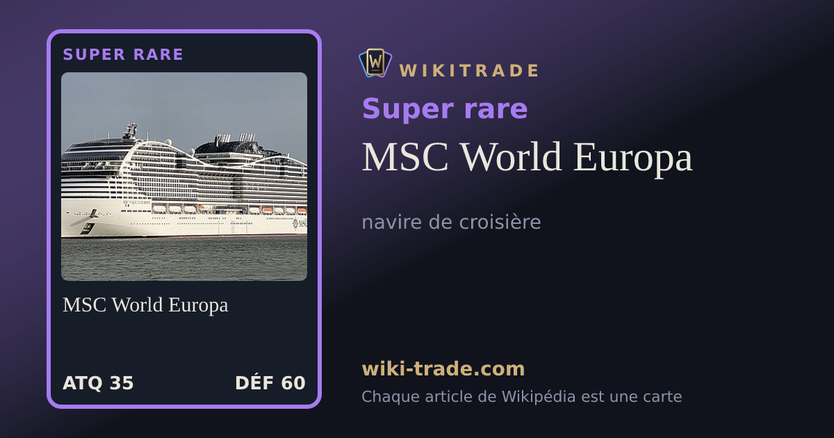 MSC World Europa — carte Super rare