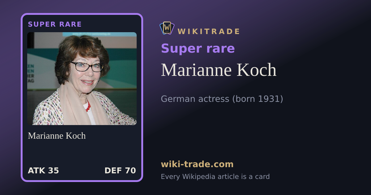 Marianne Koch — Super rare card