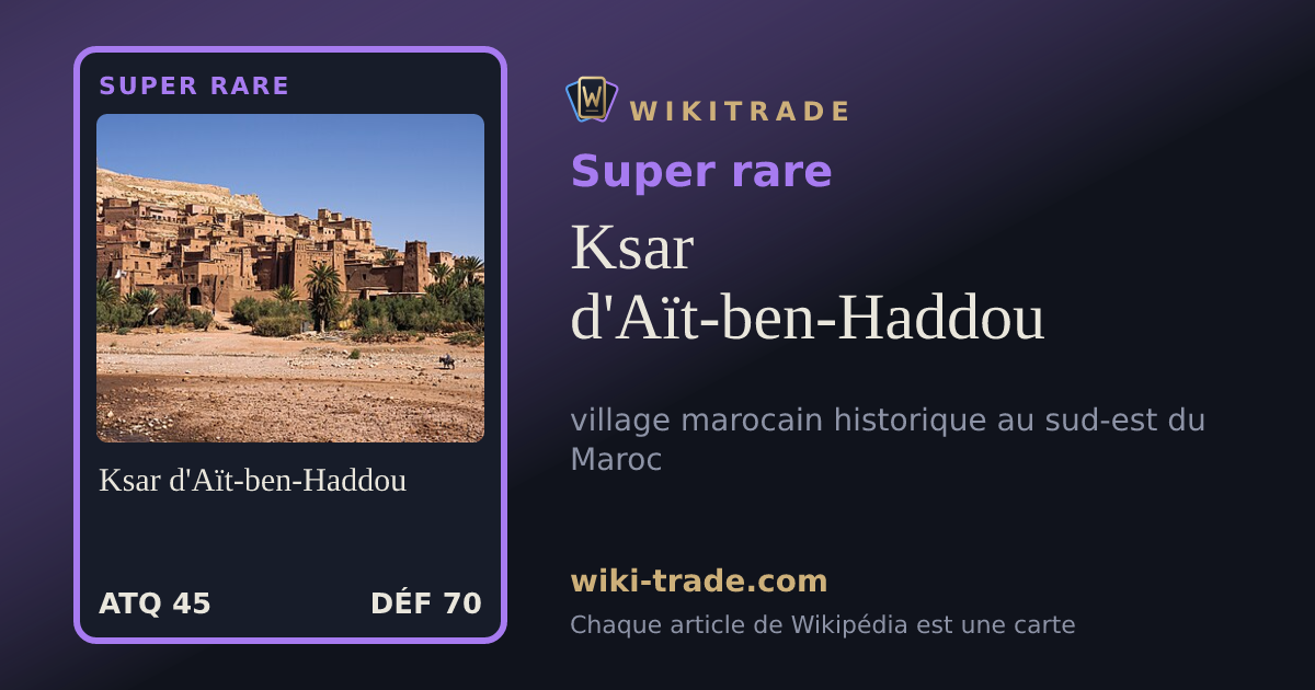 Ksar d'Aït-ben-Haddou — carte Super rare
