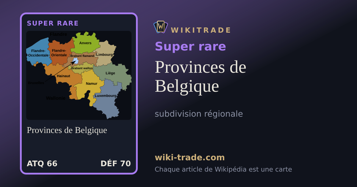 Provinces de Belgique — carte Super rare