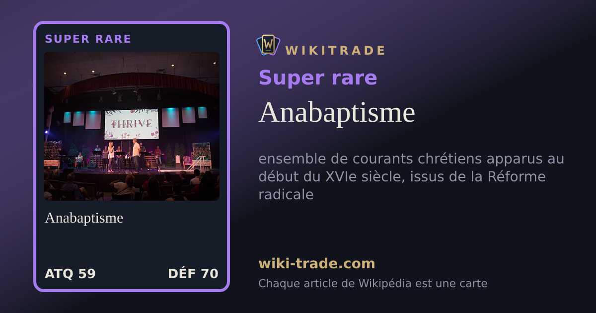 Anabaptisme — carte Super rare