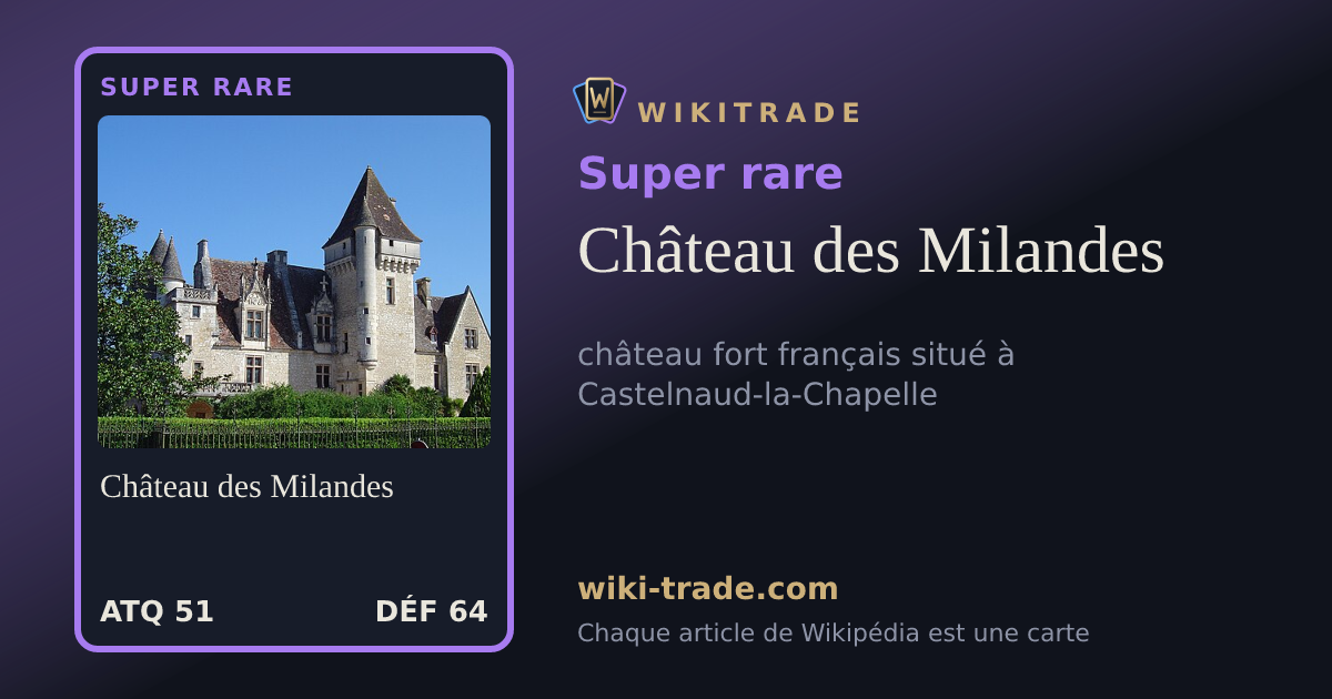 Château des Milandes — carte Super rare