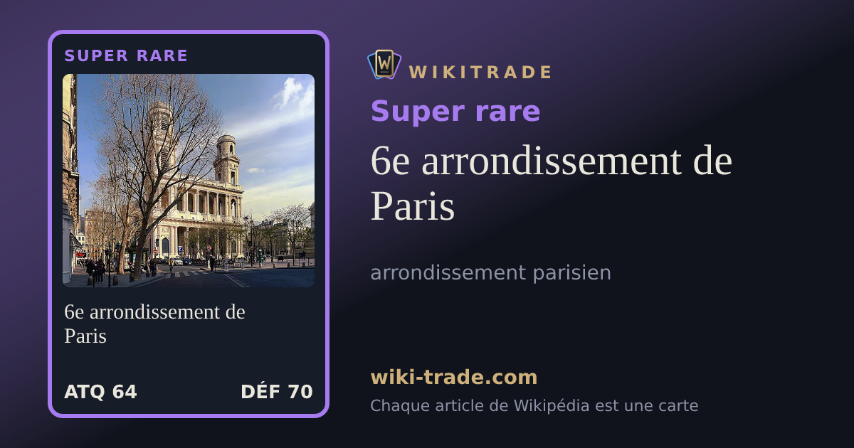 6e arrondissement de Paris — carte Super rare