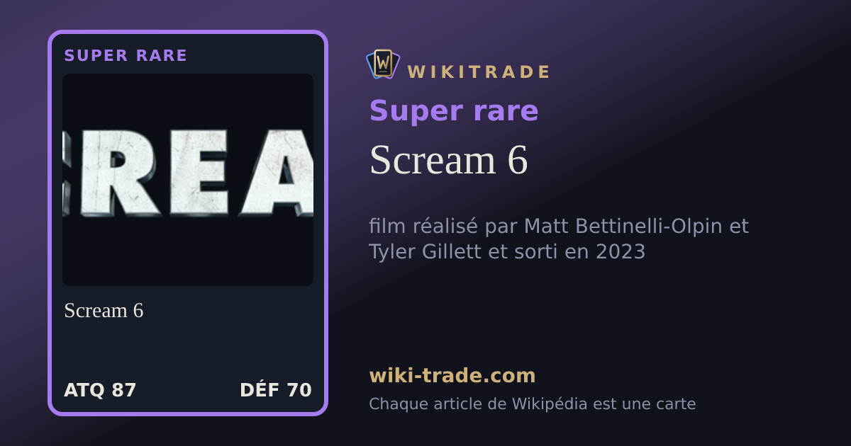 Scream 6 — carte Super rare
