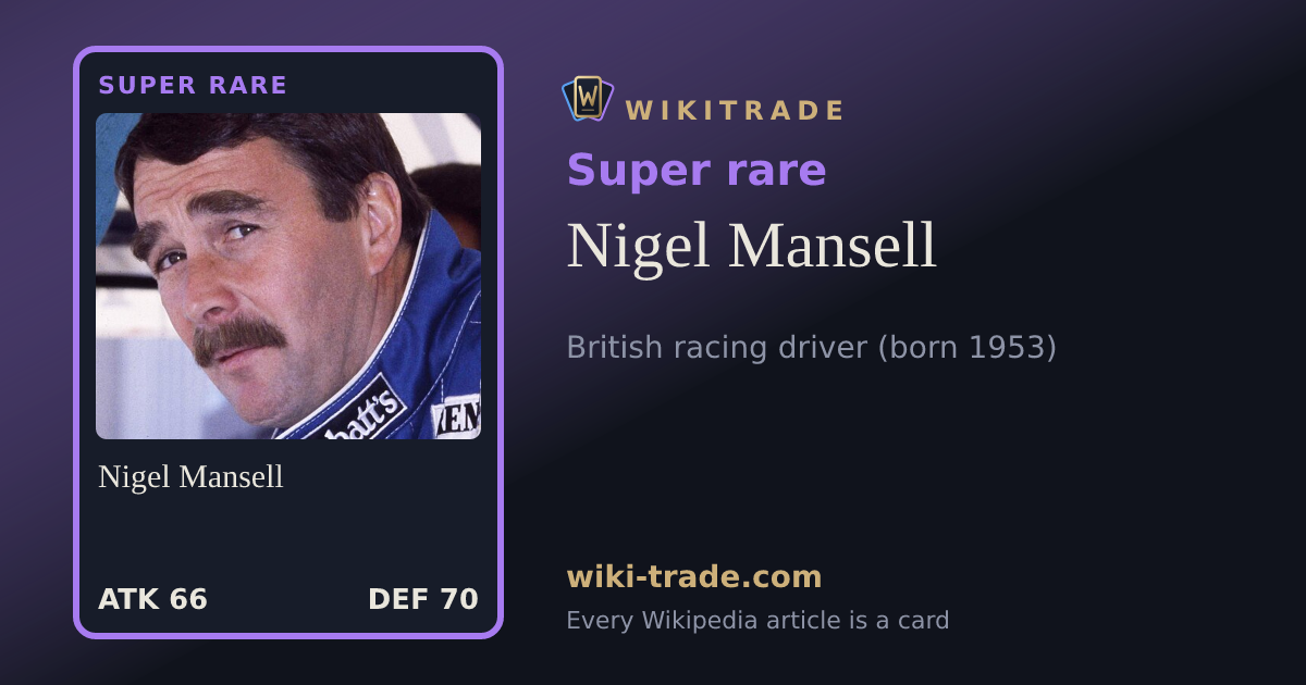 Nigel Mansell — Super rare card