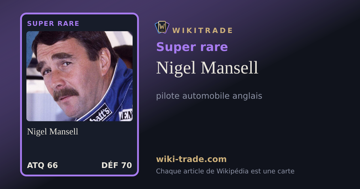 Nigel Mansell — carte Super rare