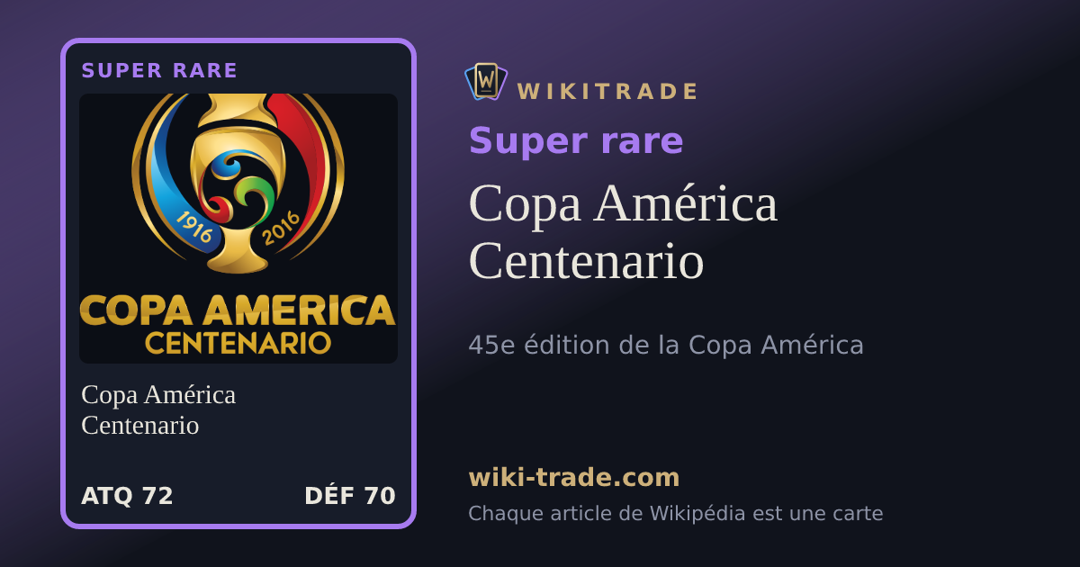 Copa América Centenario — carte Super rare