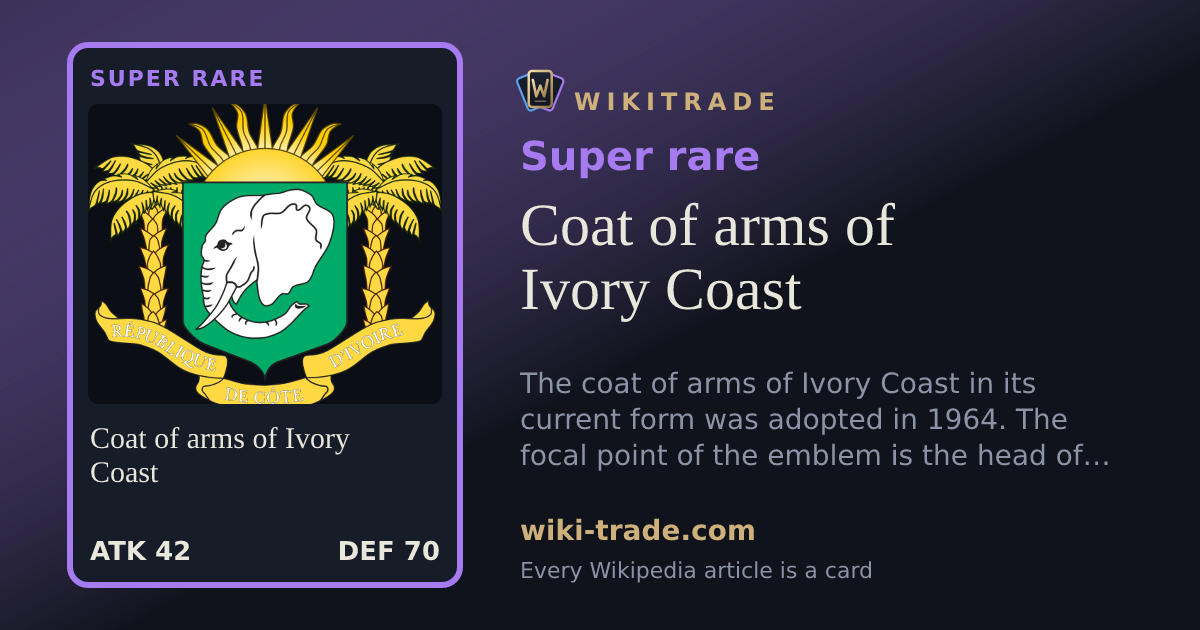 Coat of arms of Ivory Coast — Super rare card