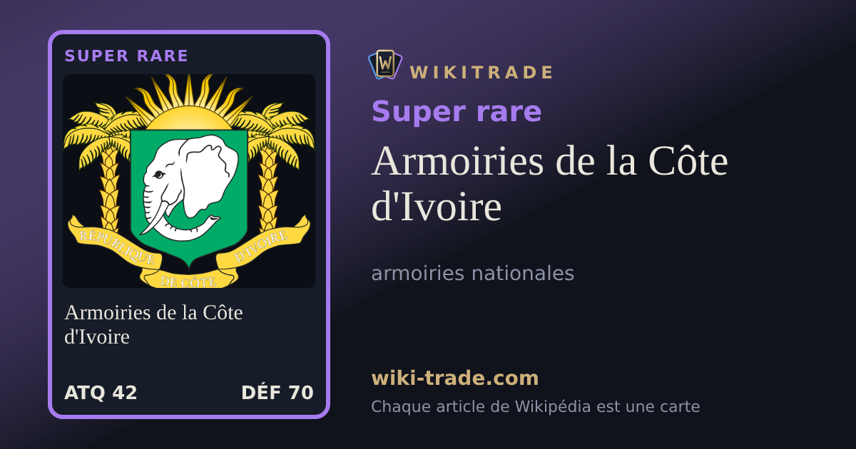 Armoiries de la Côte d'Ivoire — carte Super rare