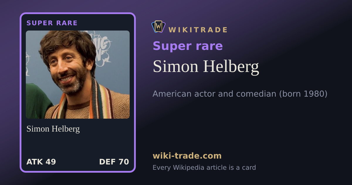 Simon Helberg — Super rare card