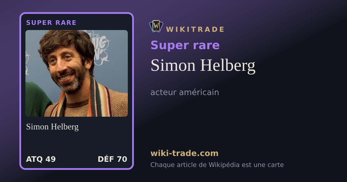 Simon Helberg — carte Super rare