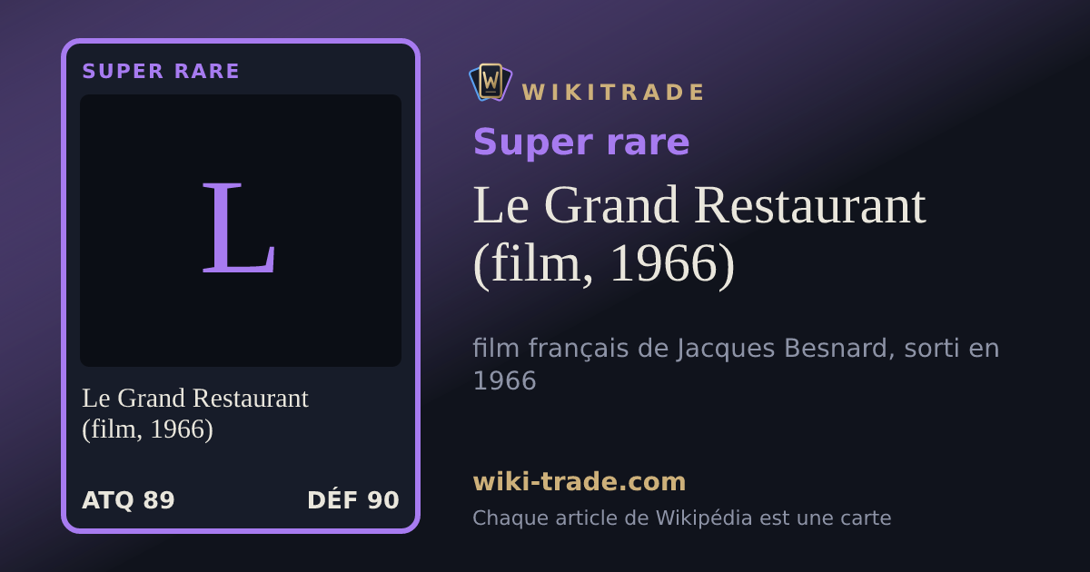 Le Grand Restaurant (film, 1966) — carte Super rare