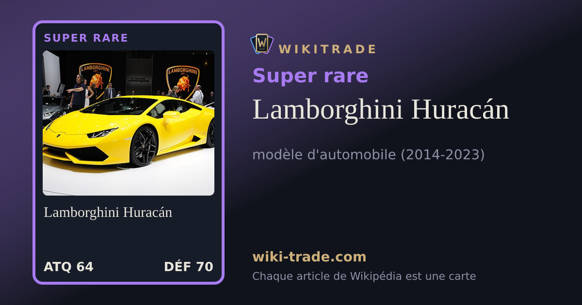 Lamborghini Huracán — carte Super rare