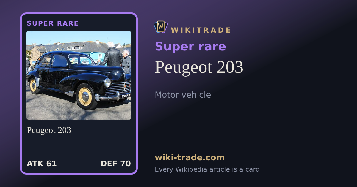 Peugeot 203 — Super rare card